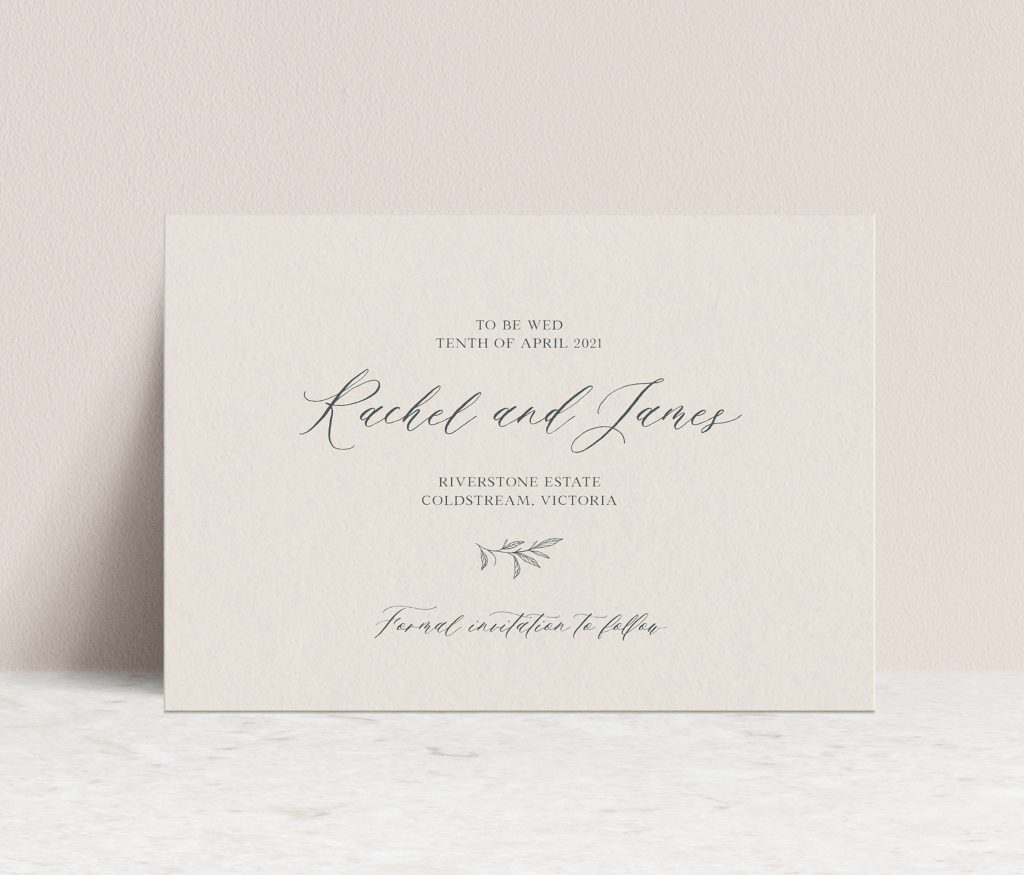 Save the date wedding invitations Melbourne
