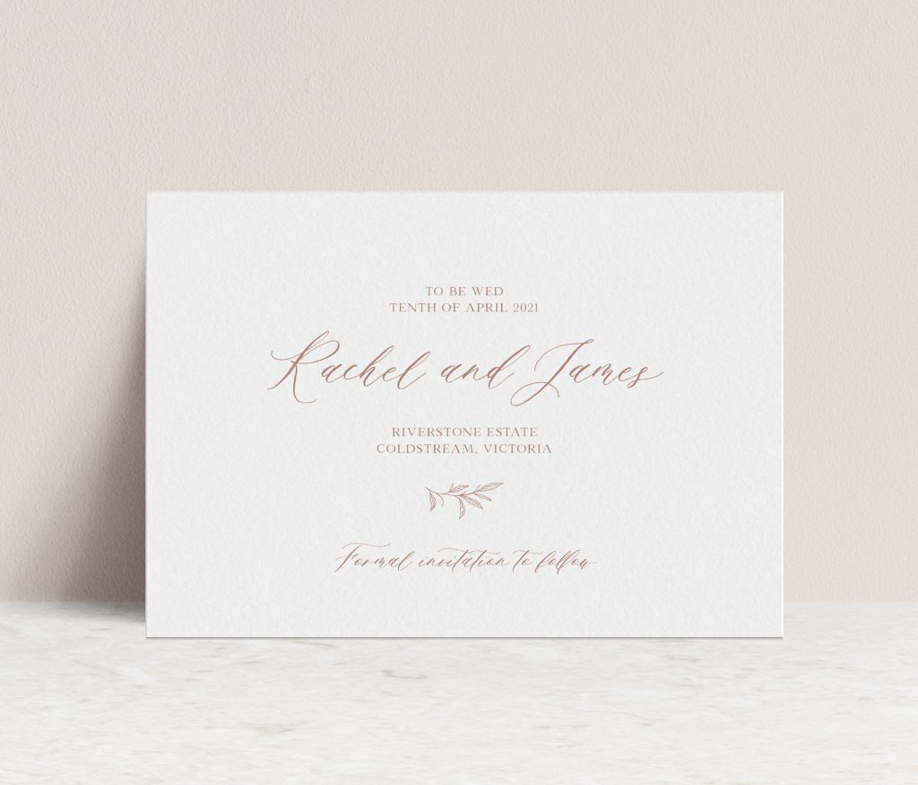 Save the date wedding invitations Melbourne