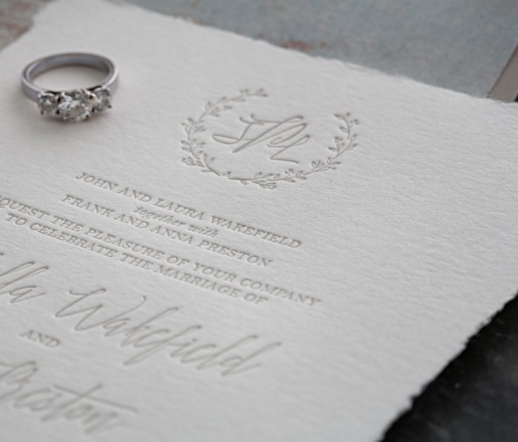 Letterpress wedding invitations Australia