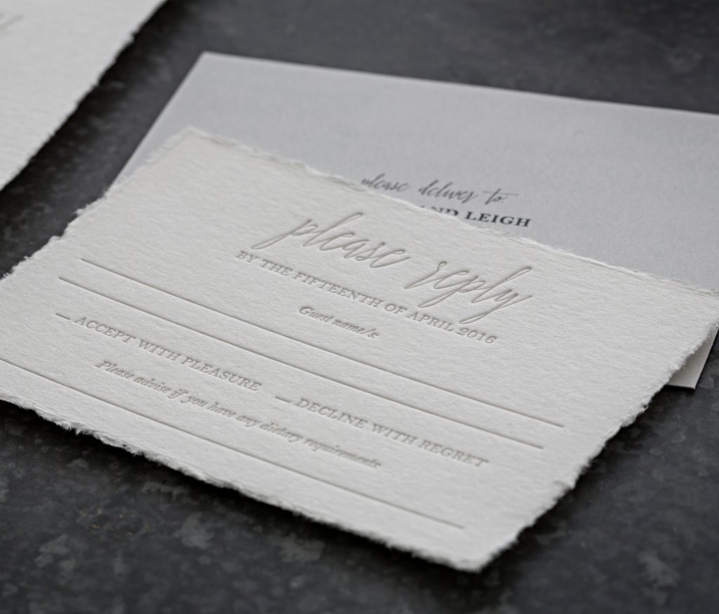 Letterpress wedding invitations Australia